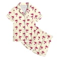 thumbnail image 4 of Luvoko Ensemble de Pyjama 2 Pcs pour Enfants Imprimé Graphique Chemise à Manches Courtes Boutonnée Shorts Pyjama, 4 of 5