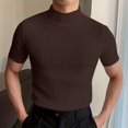 thumbnail image 2 of QIPOPIQ T-Shirt à Col Montant Uni à Manches Courtes pour Homme Liquidation, 2 of 7