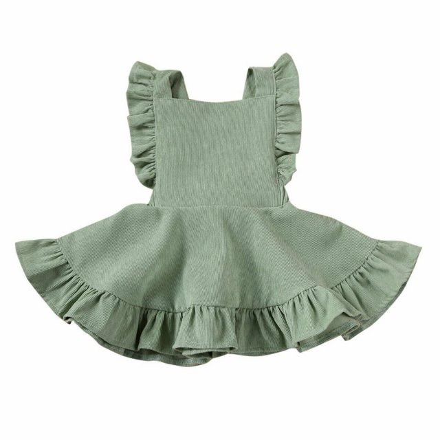 Robe en Velours Côtelé à Volants pour Fille 6M-5Y