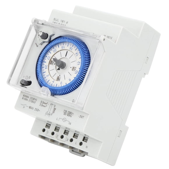 "SUL181D Industrial-Grade 24H Mechanical Timer Switch - 16A 250VAC DIN Rail Mount with 100K+ Electrical Life & Fireproof Housing"
(Character count: 128)
Alternative version:
"High-Precision