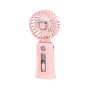 Pink Handheld Usb Fan 5000Mah Battery With Digital Display Power Bank Function Portable Mini Size #12Xa1