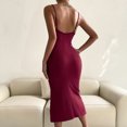 thumbnail image 4 of SMihono Robe d'Été Bohème pour Femmes Grande Taille Mode Décontractée Printemps et Été Sans Manches Col en V Robe Chandail Slim, 4 of 8