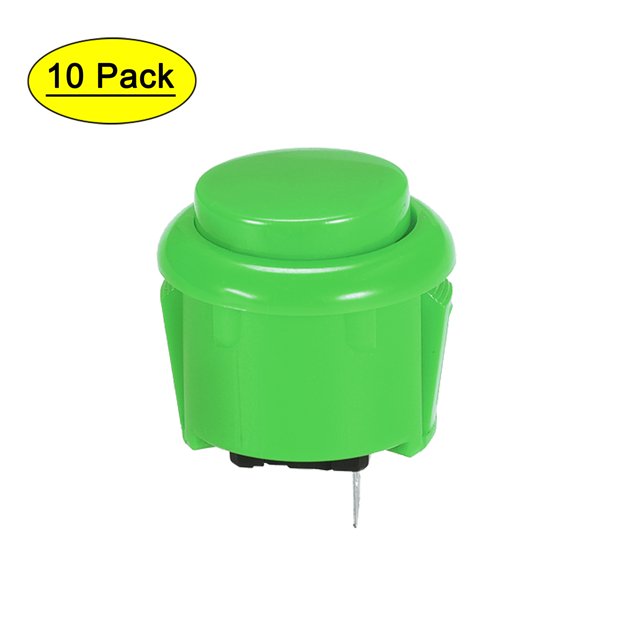 Unique Bargains 23mm Mounting Hole Momentary Game Push Button Switch Round for Arcade Video Games Green, 10pcs