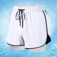 thumbnail image 1 of Styesk Mens Shorts Men Large Size Solid Color Casual Fashion Loose Sports Three-quarter Pants Drawstring Pockets Double Layer Exercise Shorts Pants, 1 of 6
