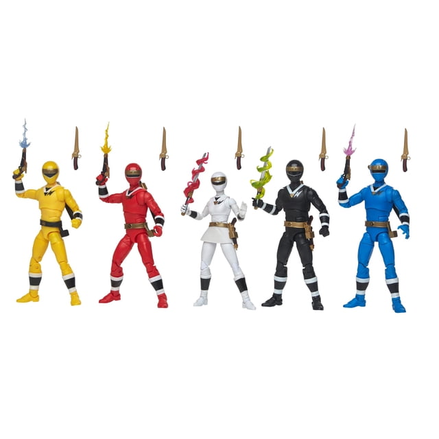 Power Rangers Collection Éclair Lot de 5 Aliens Rangers d'Aquitar Figurine d'Action de Collection Haut de Gamme de 6 Pouces avec Accessoires, Enfants de 4 Ans et Plus