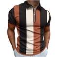 thumbnail image 1 of HKEJIAOI Men's Shirts Short Sleeve Performance Slim Fit Zip T-Shirts for Sports, 1 of 5