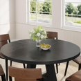 thumbnail image 5 of Tribesigns 47-Inch Round Dining Table, Farmhouse Kitchen Table with Cross Base for 4 People, Wooden Tabletop & Black Finish for Dining Room, 5 of 5