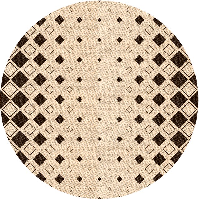 Ahgly Company Tapis Rond Lavable en Machine Intérieur Transitionnel Marron Sienne, 6 Pieds Rond