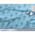 thumbnail image 3 of Soimoi Blue Modal Satin Fabric Insect,Leaves & Floral Block Print Fabric by The Yard 42 Inch Wide, 3 of 3