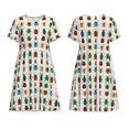 thumbnail image 3 of Bixox Women's Short Sleeve Summer Dress Loose Swing Knee Length Dresses with Pockets-Cartoon Insects, 3 of 7