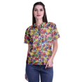 thumbnail image 1 of Moomaya Chemise à Manches Mi-Longues Imprimée pour Femmes, Col Boutonné, Haut Décontracté, 1 of 5
