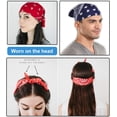 thumbnail image 4 of 3 Pieces Bandana Headscarf Neckerchief Nicki Scarf Biker Cloth Motorcycle Cloth Different Colors Paisley Pattern, Light Blue, 4 of 4