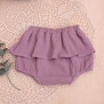 thumbnail image 2 of Robes Filles Lin Mélangé Mignon Fleur Culottes Triangle Robe Tout-Petit Unie Violette, 2 of 3
