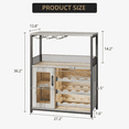 thumbnail image 3 of Wine Bar Rack Cabinet with Detachable Wine Rack, Bar Cabinet with Glass Holder, Small Sideboard, Buffet Cabinet with Mesh Door, Wine Storage Cabinet with Storage, 3 of 3