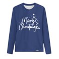 thumbnail image 4 of Timegard Womens Tops Merry Christmas Print Long Sleeve Crewneck Pullover Casual Loose Comfy Tops Fall, 4 of 4