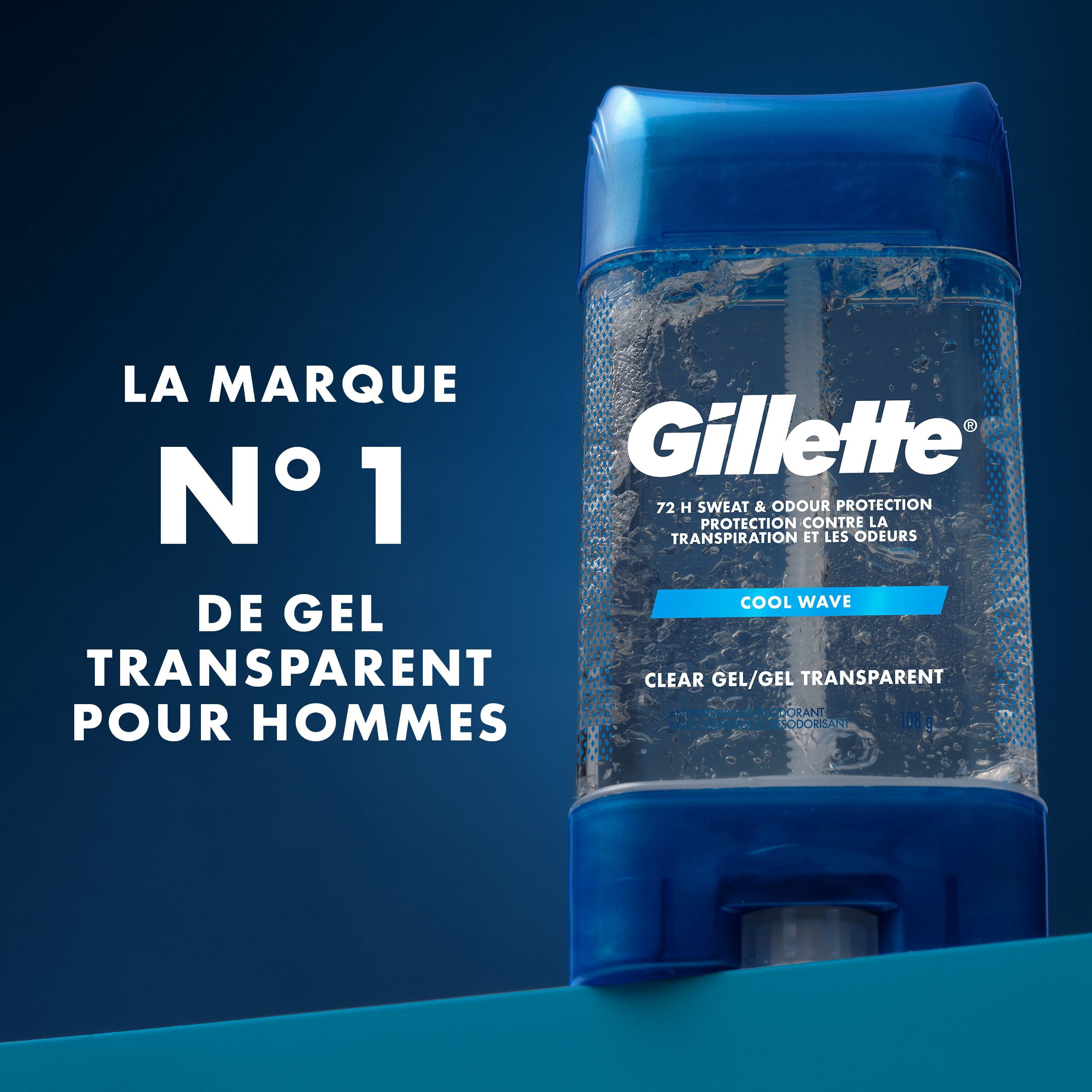 Gillette Antisudorifique en Gel Transparent et Déodorant pour Hommes Parfum Cool Wave