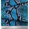 thumbnail image 3 of Soimoi Blue Modal Satin Fabric Leopard & Snake Animal Skin Print Sewing Fabric Yard 42 Inch Wide, 3 of 3