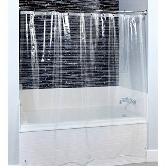 CNKOO Stronst Heavy-Duty Shower Curtain Liner - Extra Thick 8 Gauge Non-Toxic Odor-Free Bath Liner with Magnetic Weights & Rustproof Grommets Transparent PEVA for Modern Bathrooms - E