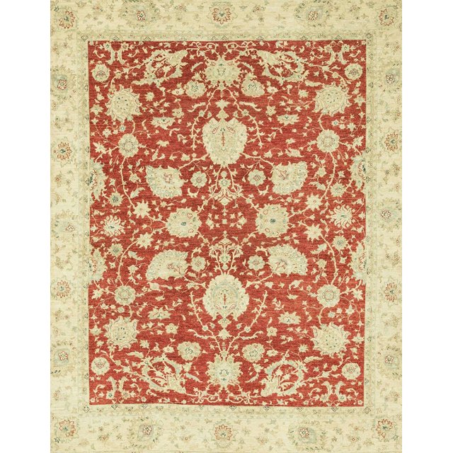 Ahgly Company Indoor Rectangle Abstract Bright Orange Oriental Area Rugs, 6' x 9'