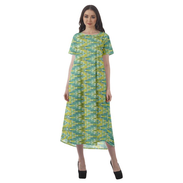 Moomaya Tenues d'Été Femmes Coton Flex Imprimées Robes Décontractées