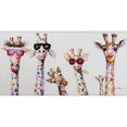 thumbnail image 1 of Jinsinto Tableau Décoratif sur Toile, Famille d'Animaux Girafe Colorée, 30x60 cm, 1 of 4