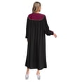 thumbnail image 2 of iefiel Womens Color Block Choir Robe Minister Pastor Robe Puff Sleeves Split Zipper Front Gown Graduation Gown Black XL, 2 of 7