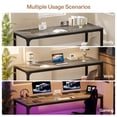 thumbnail image 4 of Fnova 78.7" Modern Computer Desk with Wood Desktop, Metal Frame Office Desk, Gray, 4 of 14