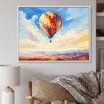 thumbnail image 1 of Designart Hot Air Balloon framed wall Art, Colorful Hot Air Ballon expressionistic , Hot Air Balloon framed wall art decor, Multi-Color Modern White Framed Wall Art, White Color Frame, 1 of 5
