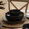 thumbnail image 3 of Stone Lain Brasa Modern Stoneware 16 Piece Dinnerware Set, Service for 4, Black, 3 of 8