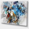 thumbnail image 2 of Motorcycle Headlight Watercolor - Contemporary Canvas Art Print, 2 of 4