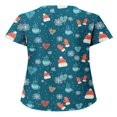 thumbnail image 2 of Hauts Style Infirmière à Imprimé Renne pour Femmes T-shirt de Noël, 2 of 3