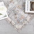 thumbnail image 4 of Garvee 9'x12' Area Rugs for Living Room Vintage Persian Rug Boho Floral Distressed Rug Farmhouse Non-Slip Low Pile Accent Rug, Light Gray Blue, 4 of 7