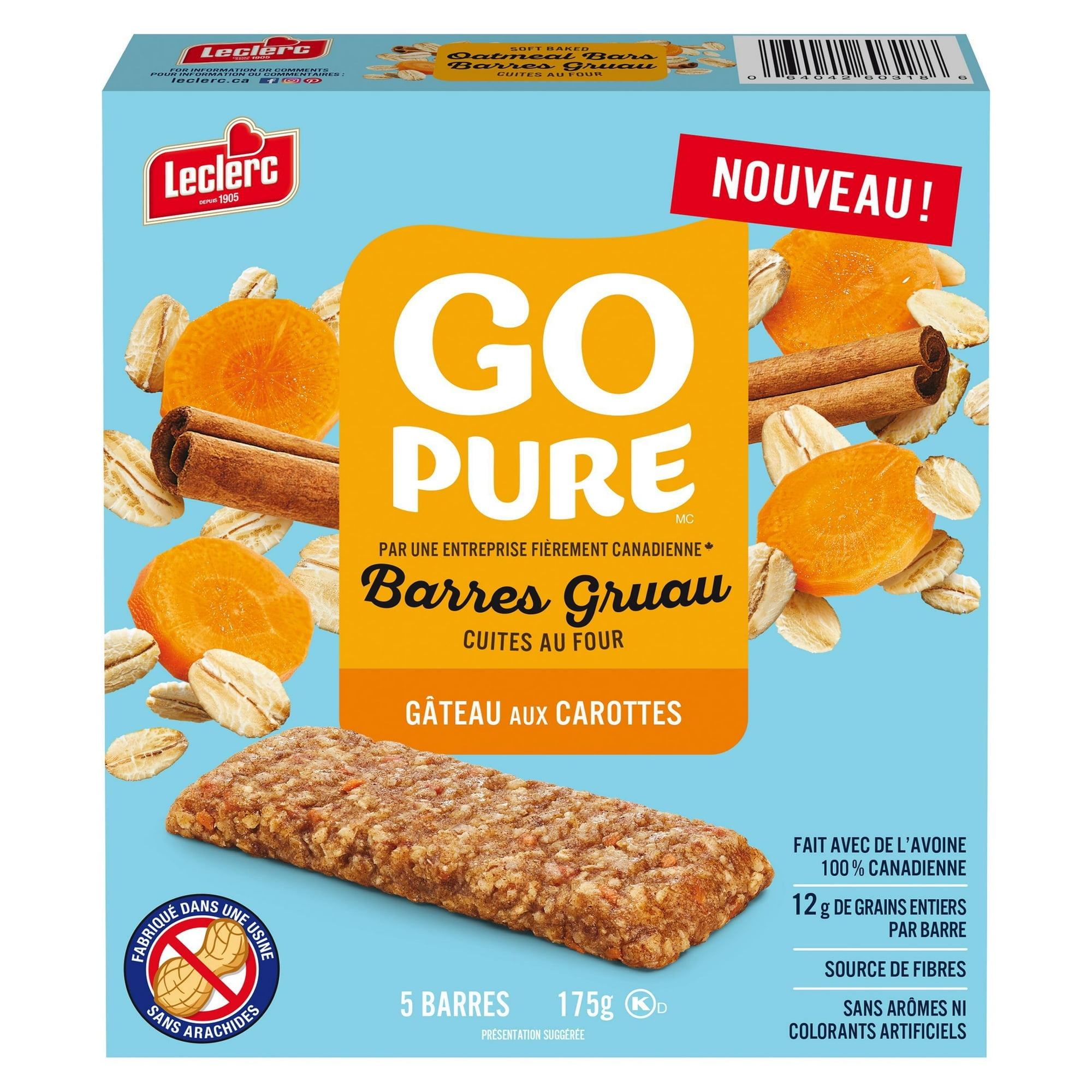Barres Gruau Go Pure Gateau Aux Carottes