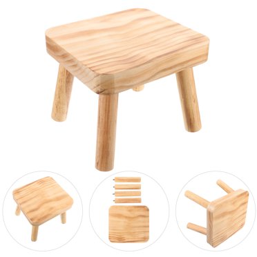 SEWACC Garden Footstool Portable Wood Foot Stool Assorted Color Wear Resistant 1Set