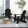 thumbnail image 3 of Gymax Chaise Adirondack d'Extérieur Résistante aux Intempéries à Lattes pour Patio avec Porte-Gobelet, Noire, 3 of 8