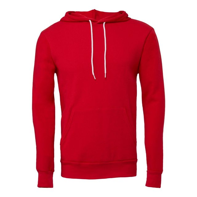 BELLA+CANVAS 3719 Chandail à Capuchon Unisexe en Molleton de Coton Poly, S, Rouge