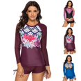 thumbnail image 2 of Coofit Two Piece Swimsuit Set Long Sleeve Sun Protection Rash Guard Wetsuit for Women, 2 of 8