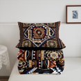 thumbnail image 4 of Western Comforter Set Bohemian Geometry King Bedding Set,Southwestern Aztec Bed Set Vintage Exotic Diamond Quilt Set,Retro Geometric Boho Decor, 4 of 6