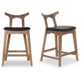 thumbnail image 1 of Ashcroft Harper Faux Leather Upholstered Counter Stool in Black (Set of 2), 1 of 4