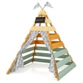 thumbnail image 1 of Costway Tipi pour Enfants avec Drapeaux Lavables à la Machine et Rideaux de Porte Tableau Noir Détachable, 1 of 10