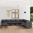 thumbnail image 1 of vidaXL 11 Piece Garden Lounge Set with Cushions Poly Rattan Grey, 1 of 5