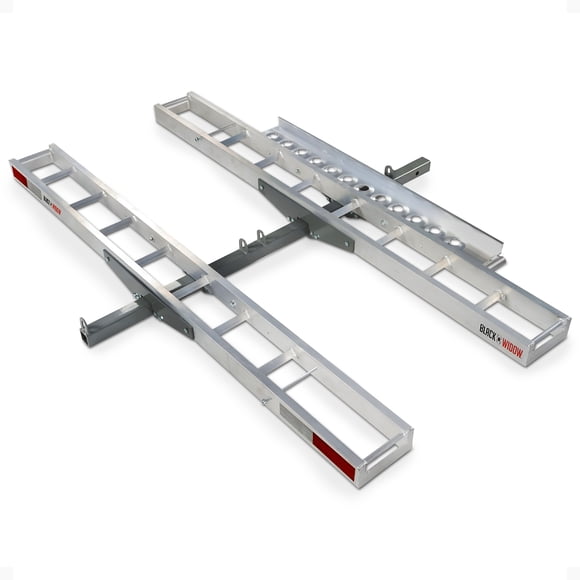 Black Widow Porte-Moto Double avec Rampe de Chargement pour Attelage de 2 Pouces, Capacité de 600 Livres