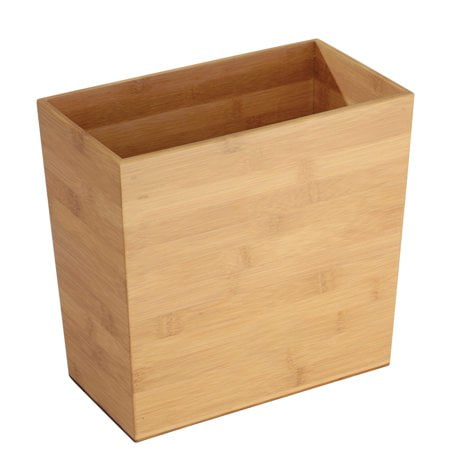 iDesign Rectangular Bamboo Waste Basket The Formbu Collection - 10.5"" x 5.75"" x 10 Natural Wood Finish
