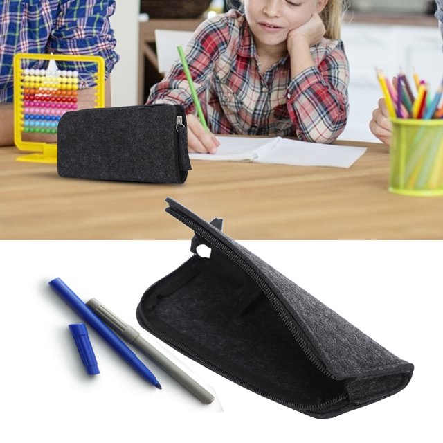 Felt Pen Case DustProof Pencil Bag With Zipper Closure Lightweight Storage For Stationery Brushes And Cosmetics