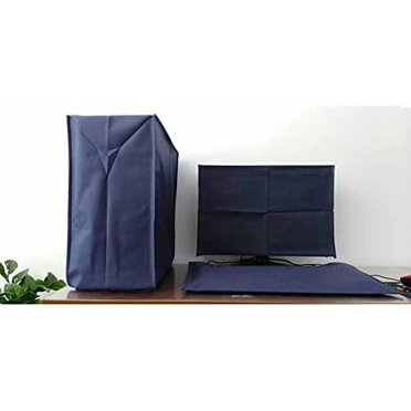 3 Pieces Computer Dust Cover Monitor + Keyboard+ Computer Host Pc Dust Proof Computer Covers Case Computer Dust Cover for Desktop Pc CPU Tower Protector (19'' Monitor Set Blue)
