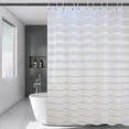 thumbnail image 1 of Danhjin Tapis de Salle de Bain à Rayures Imperméables Rideau de Douche Polyester Déco de Salle de Bain Designs Modernes avec Crochets pour Salle de Bain, 1 of 6
