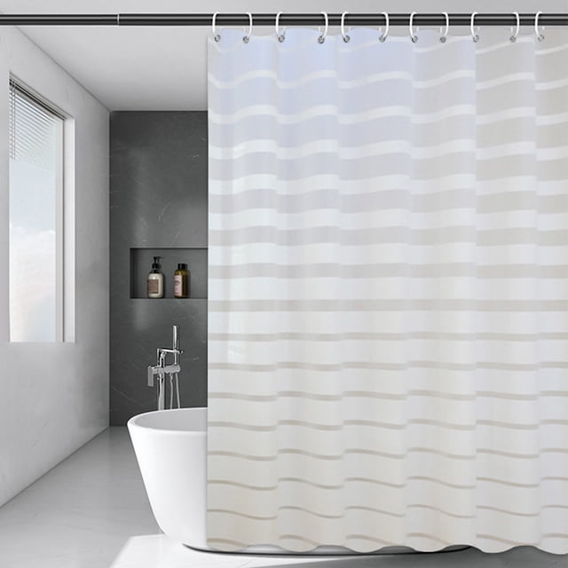 Danhjin Tapis de Salle de Bain à Rayures Imperméables Rideau de Douche Polyester Déco de Salle de Bain Designs Modernes avec Crochets pour Salle de Bain