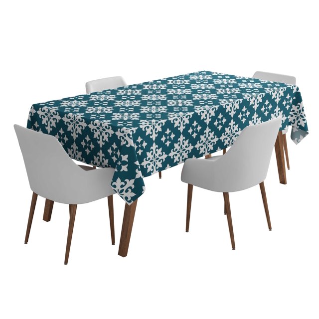 Vargottam Intérieur/ExtérieurNappe58x102 InchRectangleNappe Imperméable PatioTableCoupes- Printemps/ÉtéTable rectangulaire/BBQs/Picnic -Teal Green