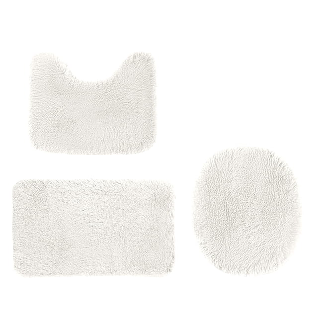 Bath Mats for Bathroomsolid Color Bath Mats 3 Set Bathroom Rugs for 3 Pcs Toilet Mats Universal Soft Comfortable Water Absorption Non-Slip Thick Machine Washable Easier to Dry Dark