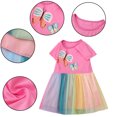 thumbnail image 2 of Qudderr Robe Princesse en Tulle Arc-en-Ciel pour Tout-Petits Enfants 2-8 Ans Robe Imprimée pour Filles Robe d'Été en Maille pour Bébés Filles Jupe, 2 of 9